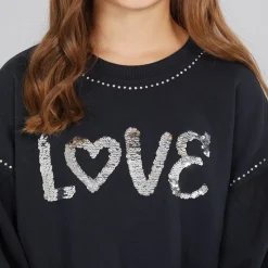 Outlet Piger Sweatshirts Sort Hættetrøjer Og Sweatshirts