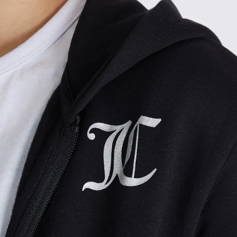 Sale Piger T-shirt med lynlås og brede ben Joggingbukser Tracksuit Sæt Sort Træningsdragter Og Sæt