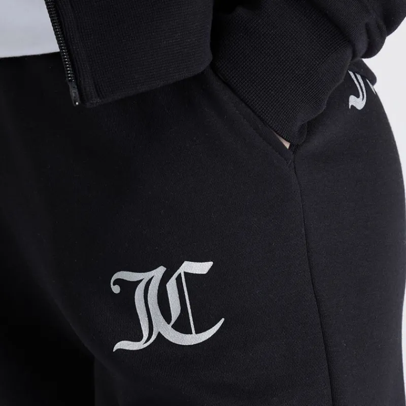 Sale Piger T-shirt med lynlås og brede ben Joggingbukser Tracksuit Sæt Sort Træningsdragter Og Sæt