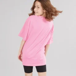 Clearance Piger T-shirt med Script Print og Cykelshorts Sæt Sort Sæt|Træningsdragter Og Sæt