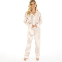 Online Pyjamas til kvinder Siesta Dæmpet rosa/​hvid stribet Dame Undertøj, Sokker Og Nattøj·Nattøj
