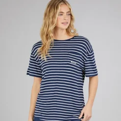 Clearance T-shirt Nouria Blå/Hvid Stribet til Kvinder Dame Overdele·T-Shirts|Overdele·Overdele