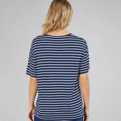 Clearance T-shirt Nouria Blå/​Hvid Stribet til Kvinder Dame Overdele·T-Shirts|Overdele·Overdele