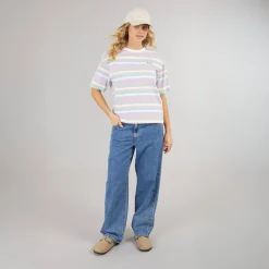 New T-shirt Sharni med lilla striber til kvinder Dame Overdele·T-Shirts|Overdele·Overdele