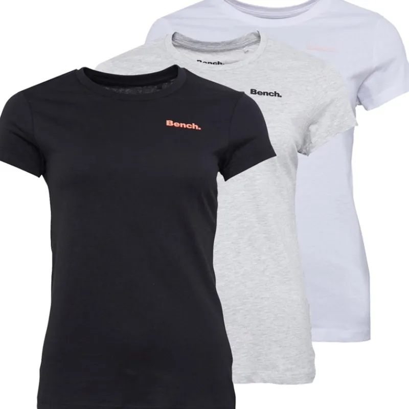 Clearance T-shirts til Kvinder Jada 3-pak Sort/Grå Melange/Hvid Dame Overdele·T-Shirts|Overdele·Overdele