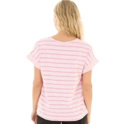 Outlet T-shirt Velmina Pink Stripe til kvinder Dame Overdele·T-Shirts|Overdele·Overdele